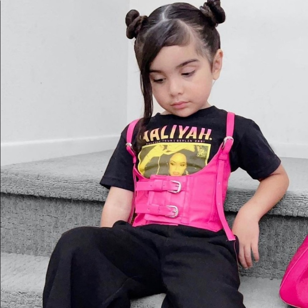 Kids bright pink trendy vest